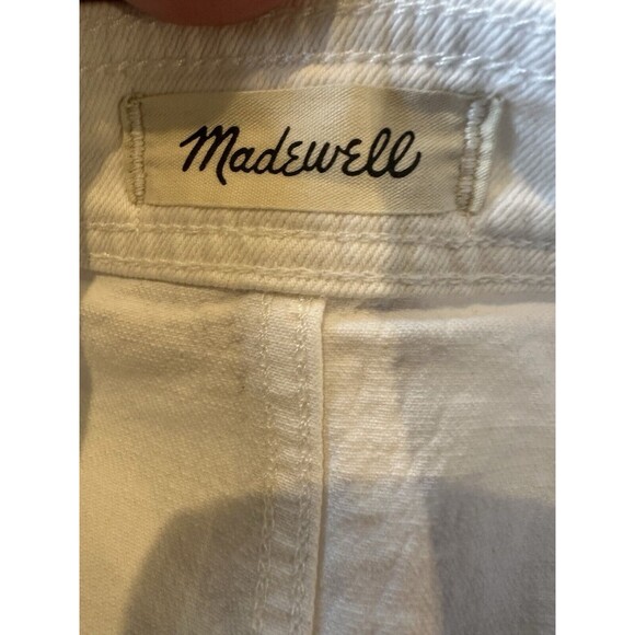 Madewell Women's 2 Stretch Denim A-Line Skirt White Button Down Mini - Picture 3 of 5